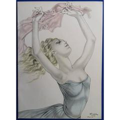 Leonard Foujita - The Dancer - Original Signed Lithograph