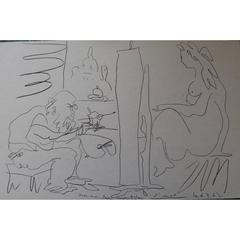 Pablo Picasso - Painter and his Model - Signed Beautiful Litograph