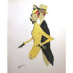 Domergue - Elegant Couple - Original Signed Lithograph 7