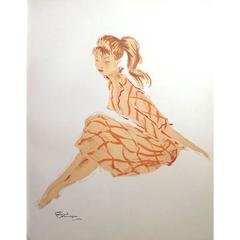 Domergue - A Simple Young Woman - Original Signed Lithograph 1