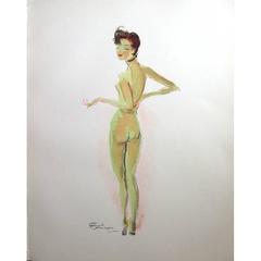 Vintage Domergue - Naked - Original Signed Lithograph