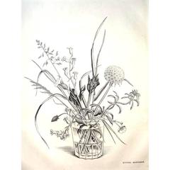 Rare Engraving - Kiyoshi Hasegawa - Spring Flowers 10