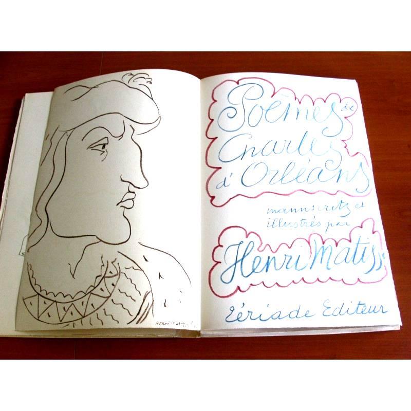 Handsigned Portfolio of Lithographs by Henri Matisse 
Poems of Charles d
Orléans

Artist : Henri MATISSE
Edition : Verve / Tériade, Paris 1950
Illustrations : Lithographed poem artwork by Matisse with 54 illustrations.
Signature : Handsigned