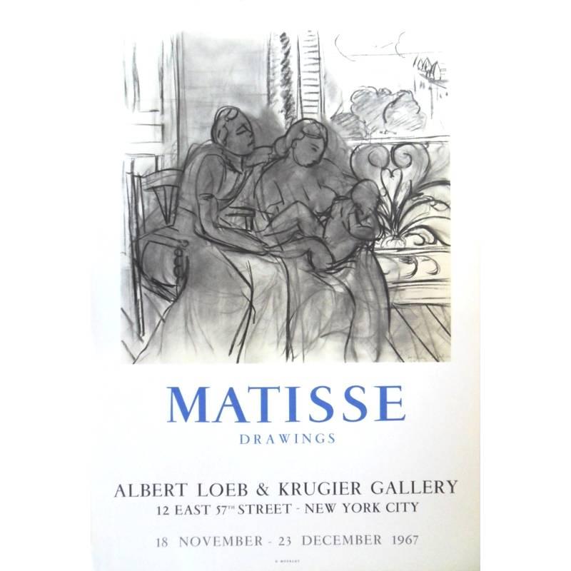 (after) Henri Matisse Figurative Print - Vintage Exhibition Poster - "Henri Matisse - Drawings - New-York"