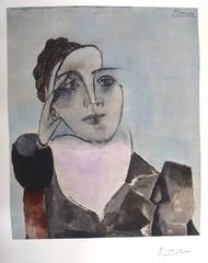 Pablo Picasso - (Nach) Dora Maar - Handsignierte Lithographie