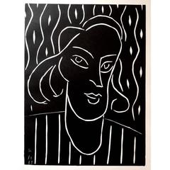 Retro  Original Linocut - Henri Matisse - Teeny 