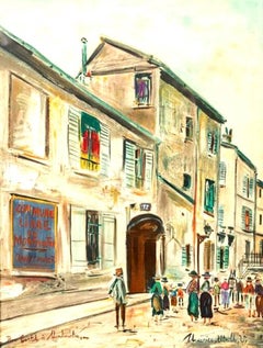 Maurice Utrillo (After) - Rue Cortot in Montmartre, Signed Lithographic Poster 