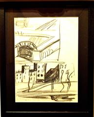 Auguste Chabaud - Signed Drawing - Bridge and Square in Paris, Montmartre