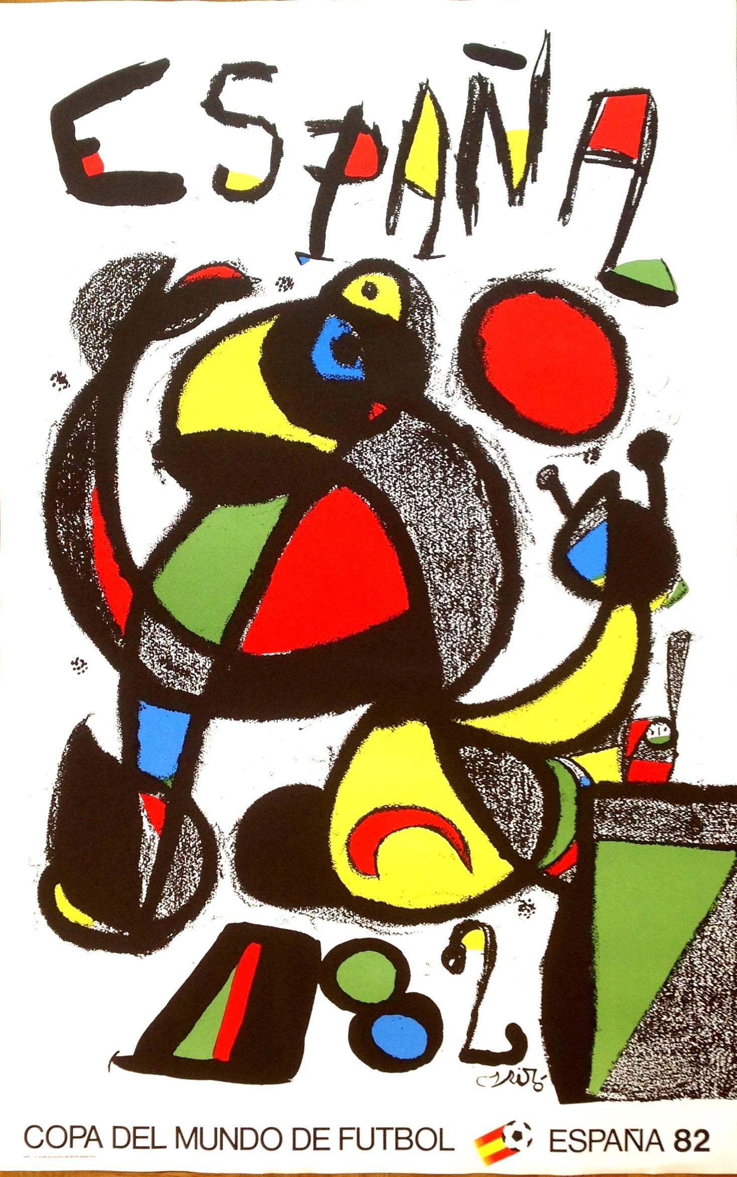 Joan Miró Abstract Print - Joan Miró  - Signed Poster for the World Cup in Spain, 1982