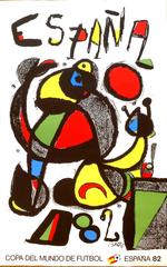 Retro Joan Miró  - Signed Poster for the World Cup in Spain, 1982