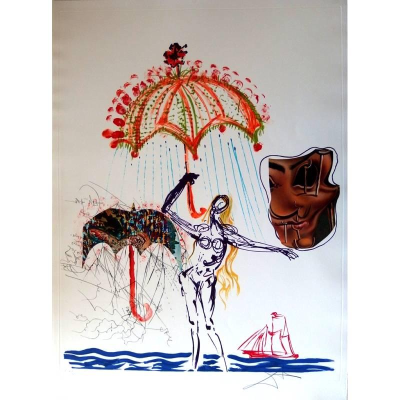 Salvador Dalí Figurative Print - Salvador Dali - Anti-sprays with Liquid Atomizers - Original HandSigned Etching