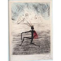 Salvador Dali - Faust, Knight on Knees - Original HandSigned Etching