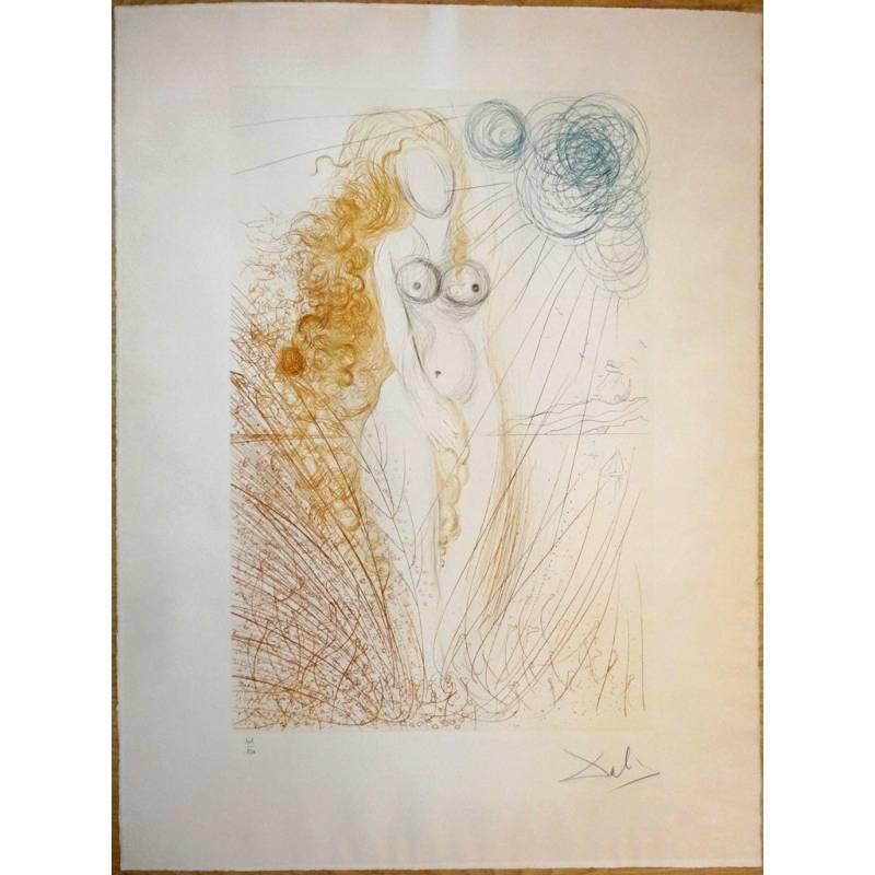 Salvador Dalí Nude Print - Salvador Dali -  The Birth of Venus - Original HandSigned Etching