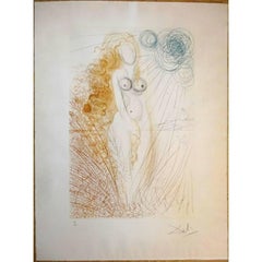 Used Salvador Dali -  The Birth of Venus - Original HandSigned Etching