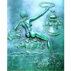 Salvador Dali - Tribute to philosophy - Signed Bas-Relief in Patinated Bronze 1