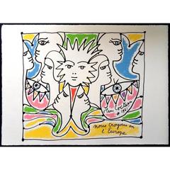 Jean Cocteau - Europe
s Colors - Original Lithograph