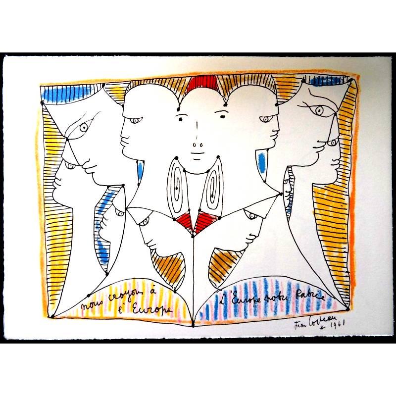 Litografia originale di Jean Cocteau
Titolo: La diversità dell'Europa
Firmato nel piatto
Dimensioni: 33 x 46 cm
Edizione: 200
Edizione stampata di lusso dal portfolio di Sciaky
1961

Jean Cocteau

Lo scrittore, artista e regista Jean Cocteau è stato