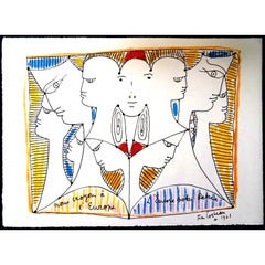 Jean Cocteau - Europe's Diversity - Original Lithograph