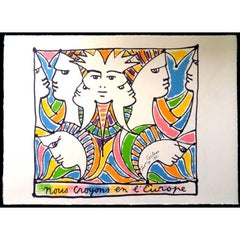 Jean Cocteau - Europe and the World - Original Lithograph