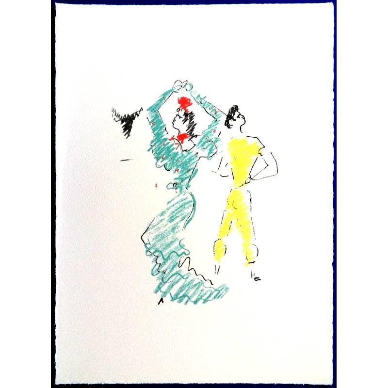Original Lithograph by Jean Cocteau
Title: The Flamenco Dancer
1961
Dimensions: 38 x 28 cm
Lithograph made for the portfolio &quot;Gitans et Corridas&quot; published by Société de Diffusion Artistique

Jean Cocteau

Writer, artist and film director