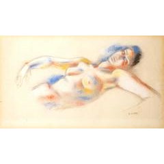 André Lhote - Original Signed Pastel - Lying Woman 5