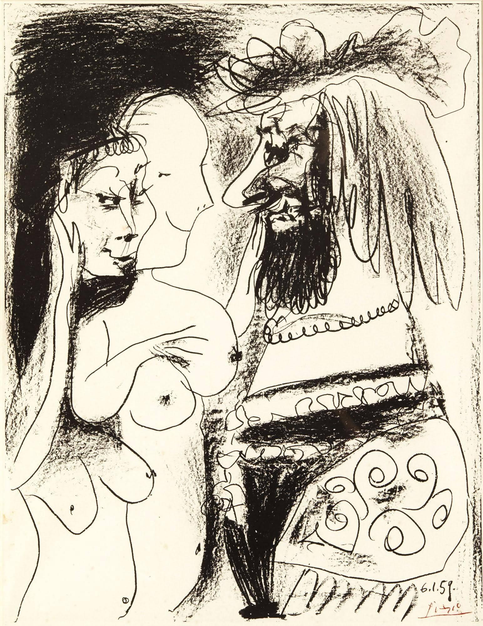 Pablo PICASSO (1881-1973) 
The Old King, 1959 
(Le Vieux Roi)
Framed artwork
Signed in the stone
Original Lithograph
Dimensions: 65 x 49 cm
References: Bloch 869, Mourlot 317

Picasso is not just a man and his work. Picasso is always a legend,