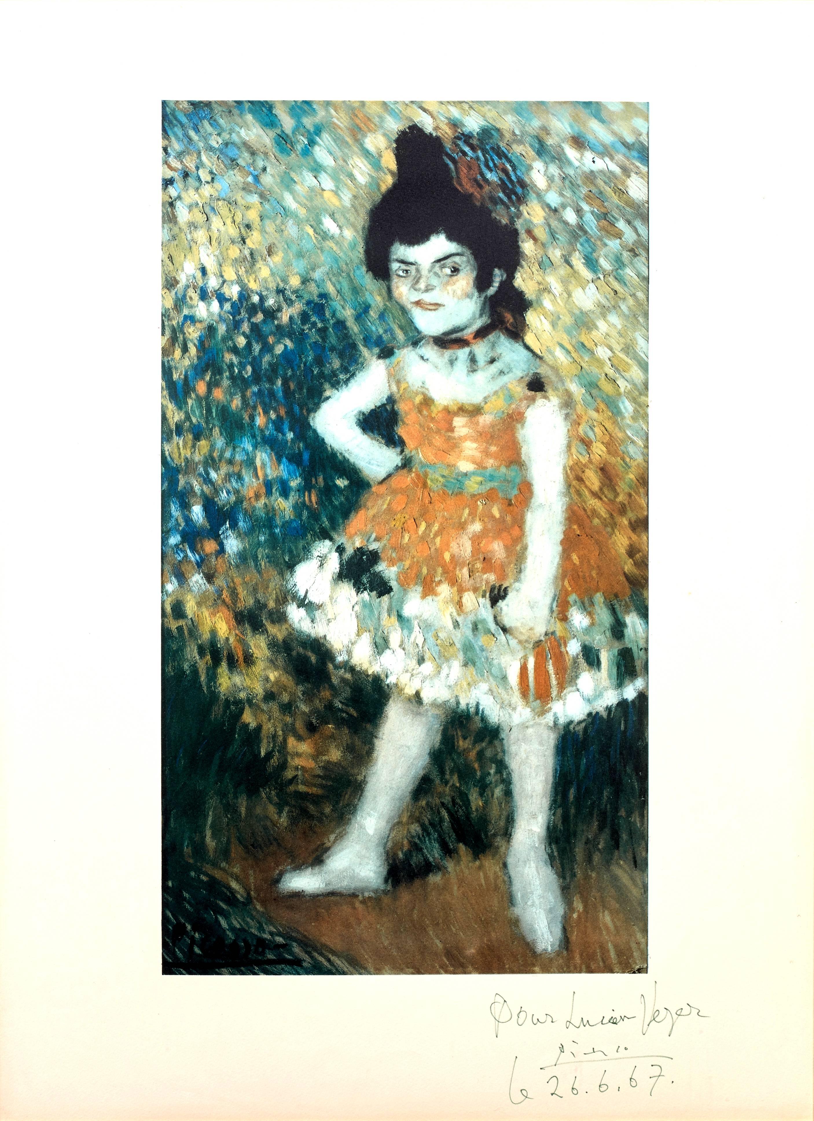 After Pablo Picasso - The Dwarf Dancer - Handsigned and Dedicated Lithograph