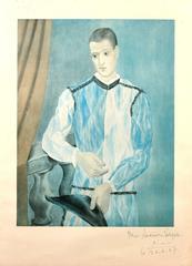 After Pablo Picasso - Harlequin - Handsigned and Dedicated Lithograph 6