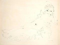 Antique Raoul Dufy - Relaxation - Original Signed Ink Drawing