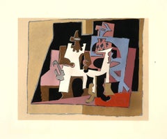 After Pablo Picasso - Interior - Gouache with Stencil 