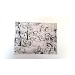 Henry de Waroquier - Paris - Luxembourg Garden - Original Etching 3