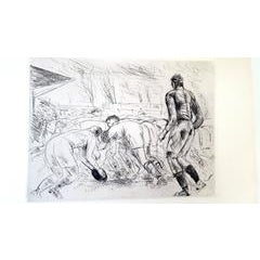 AndrĂ© Dunoyer de Segonzac - La MĂªlĂ©e - Original Etching 1