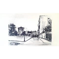 Maurice Utrillo - Parisian Street - transfer lithograph 3