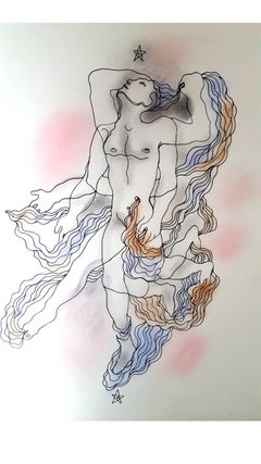Jean Cocteau - Libro Blanco - Litografía original coloreada a mano
