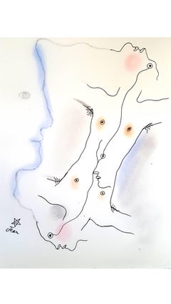 Jean Cocteau - Dual - Original Handcolored Lithograph