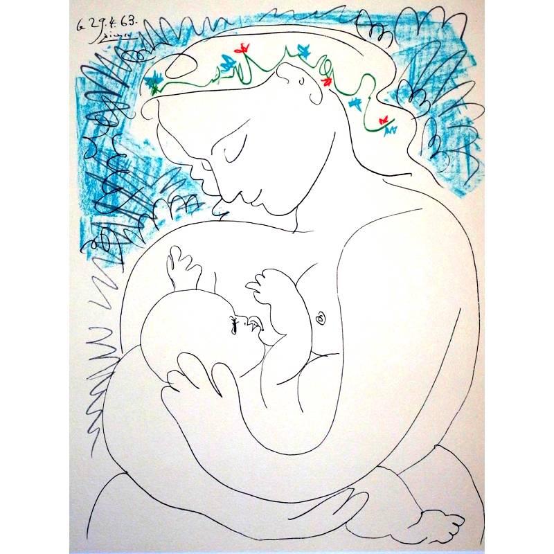 (after) Pablo Picasso Portrait Print -  After Pablo Picasso - Maternity - Lithograph