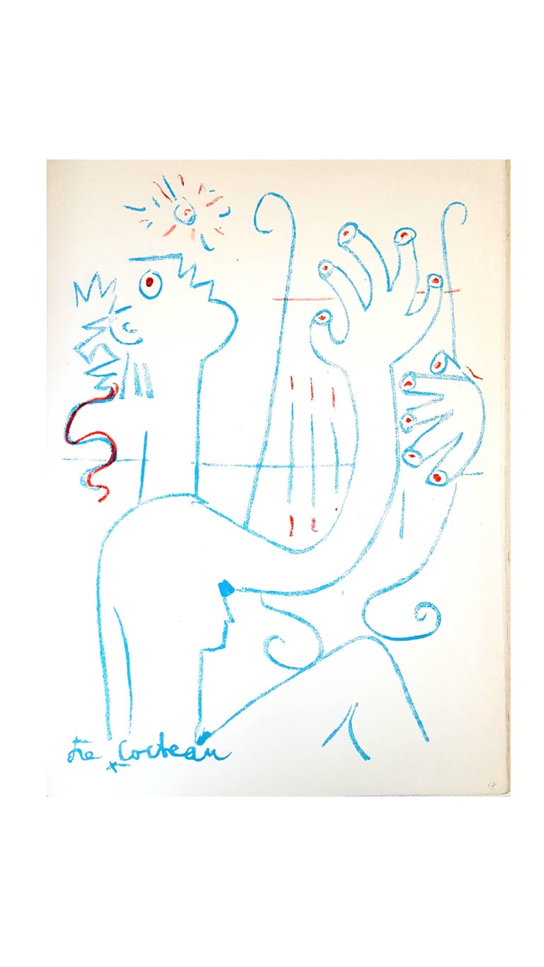 Jean Cocteau - The Musician - Original Lithograph - Print by Jean Cocteau