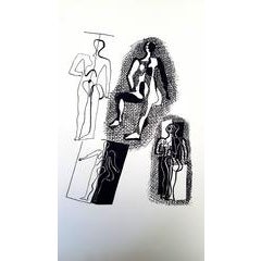 Helene Chez Archimede - Wood Engraving 1