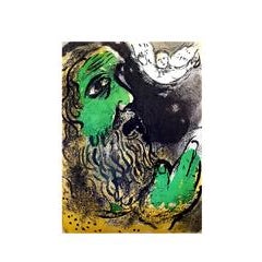 Marc Chagall - The Bible - Job Praying - Original Lithograph 7