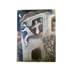 Marc Chagall - The Bible - David saved by Michal - Original Lithograph 3