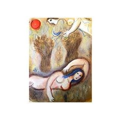 Marc Chagall - The Bible - Boaz wakes up and sees Ruth - Original Lithograph 5