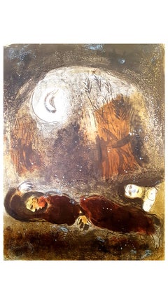Marc Chagall - The Bible - Ruth at the feet of Boaz - Original Lithograph
