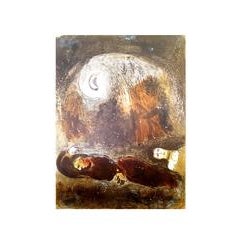 Marc Chagall - The Bible - Ruth at the feet of Boaz - Original Lithograph 1