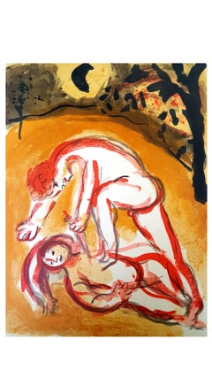 Retro Marc Chagall - The Bible - Cain and Abel - Original Lithograph