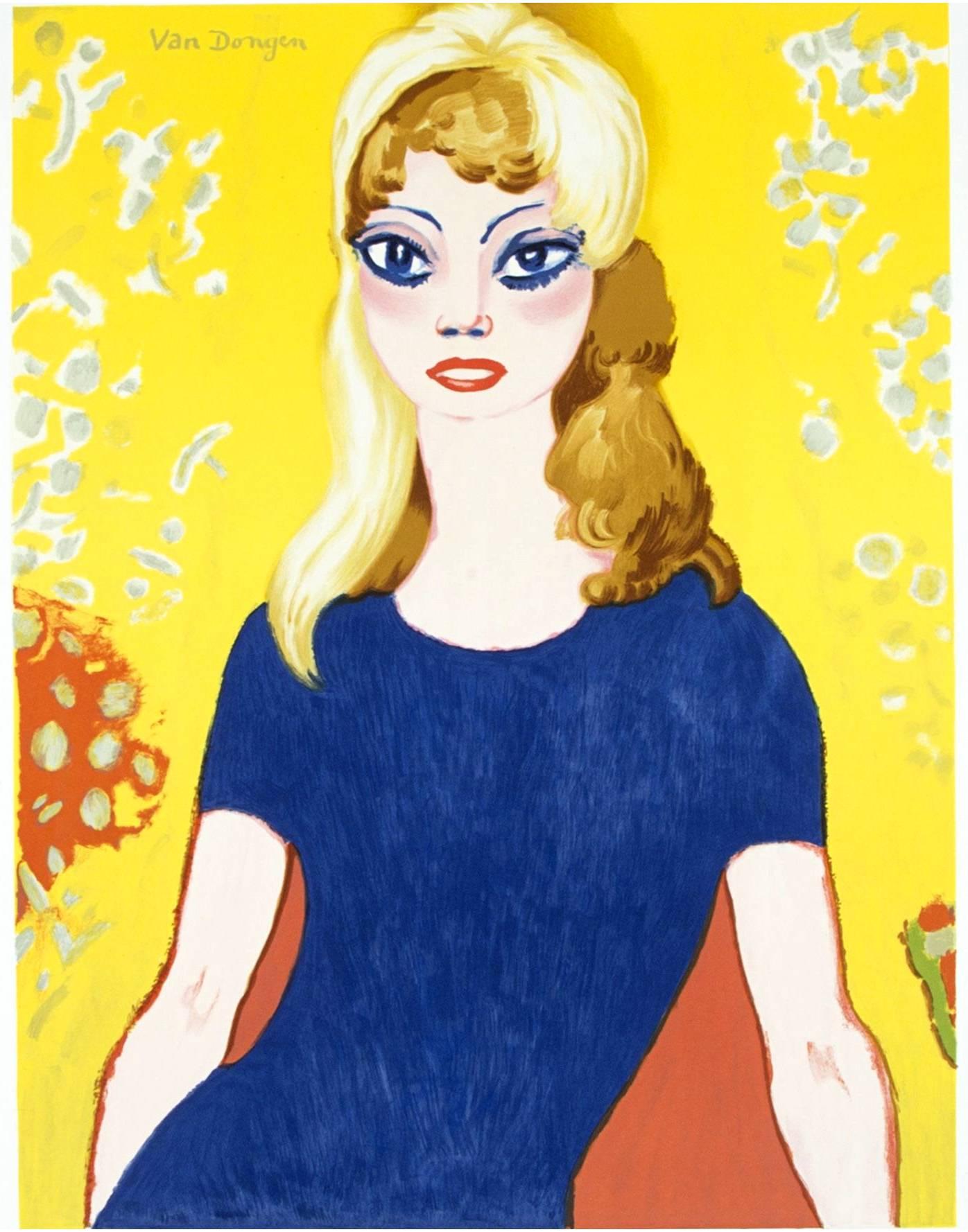 Kees van Dongen Figurative Print - Kees Van Dongen - Brigitte Bardot - Original Exhibition Poster