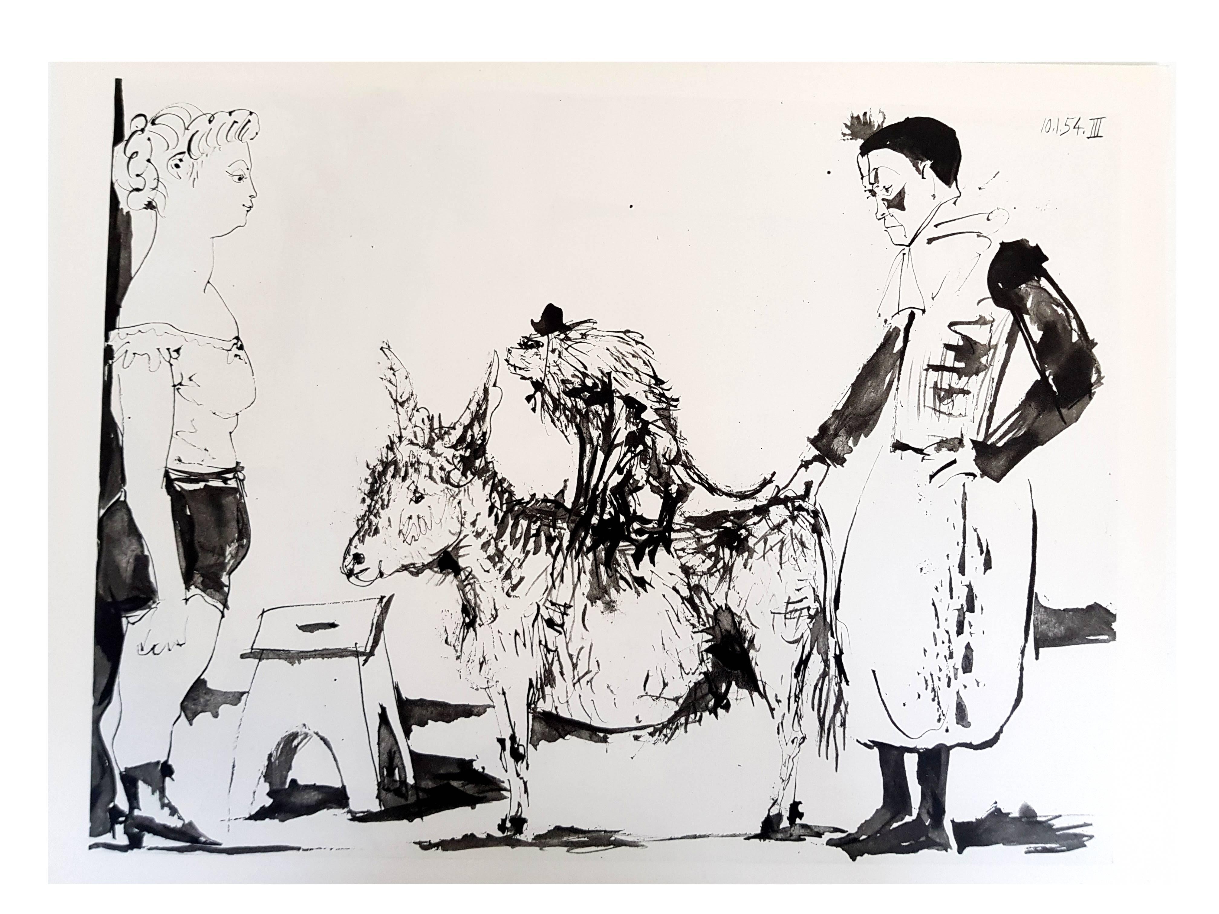 (after) Pablo Picasso Figurative Print - after Pablo Picasso - The Human Comedy - Heliogravure
