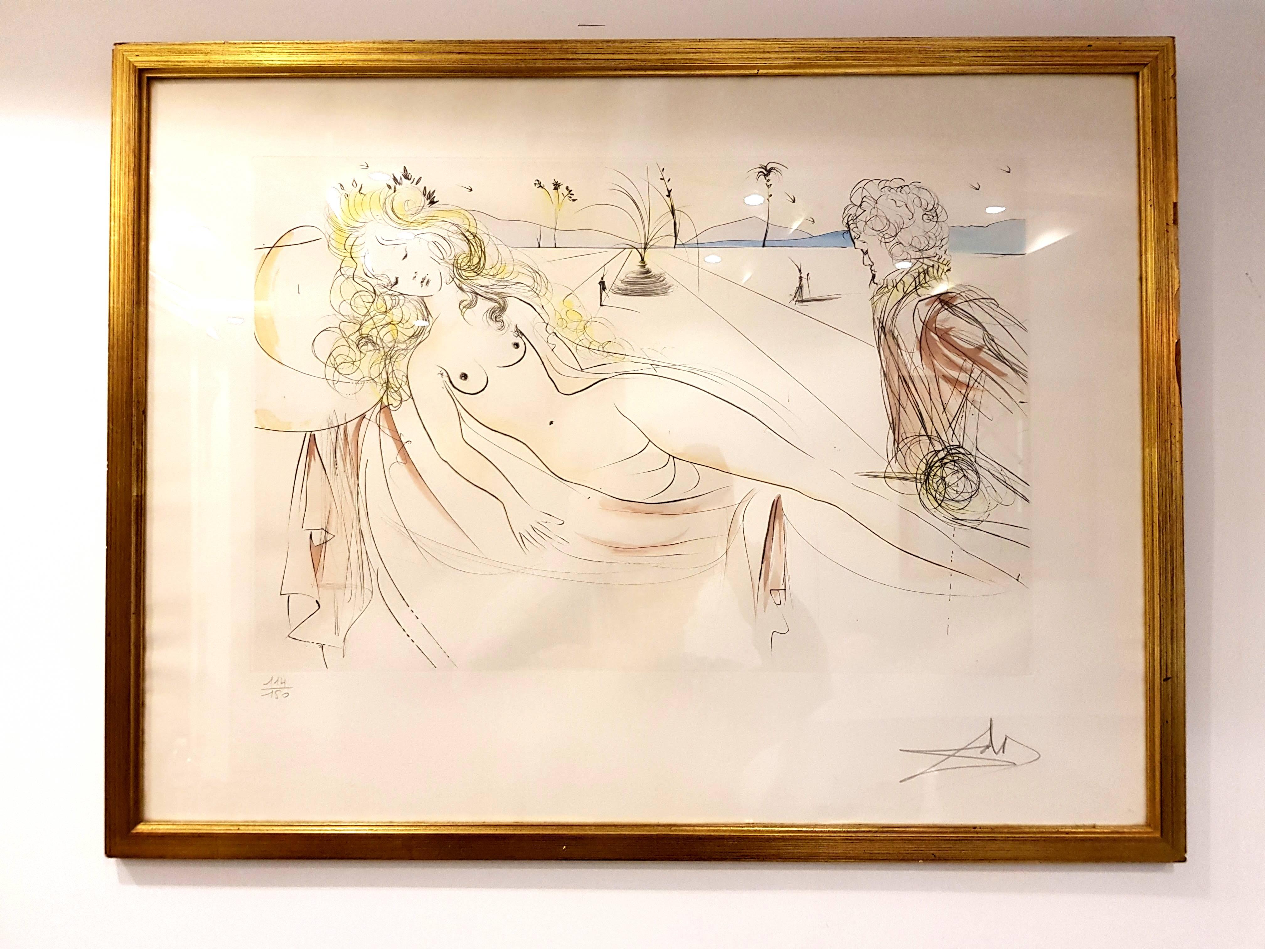 Salvador Dalí Figurative Print - Salvador Dali - Venus - Original Hand-Signed Etching