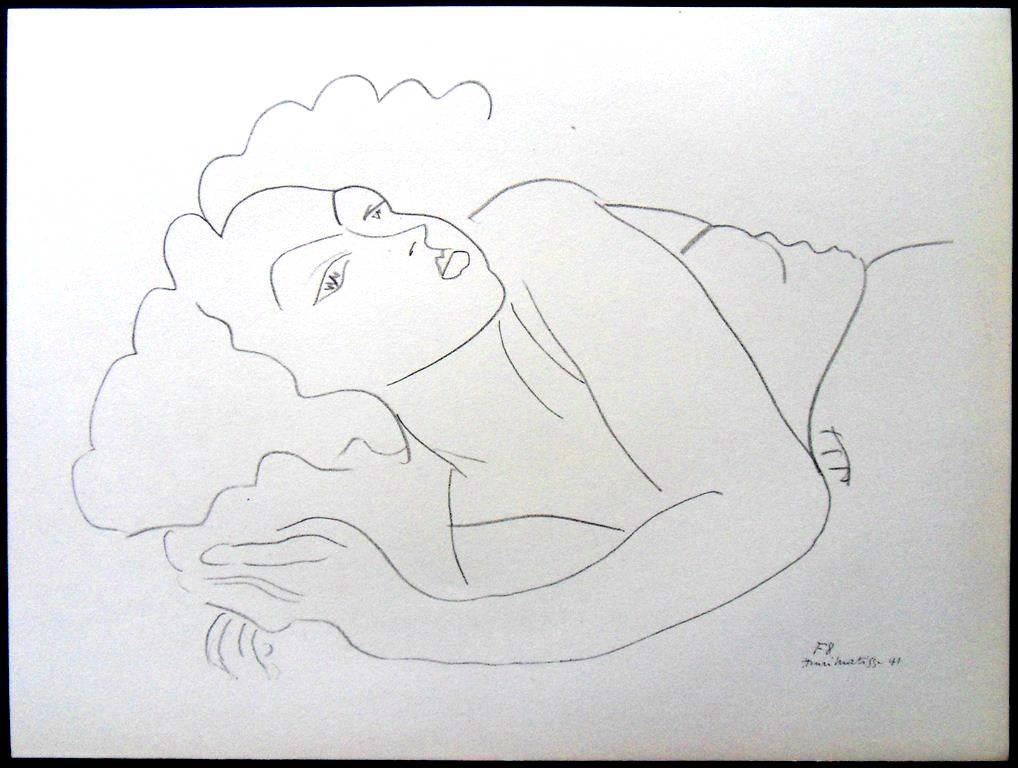 (after) Henri Matisse Portrait Print - Henri Matisse (After) - Lithograph - Woman in Repose