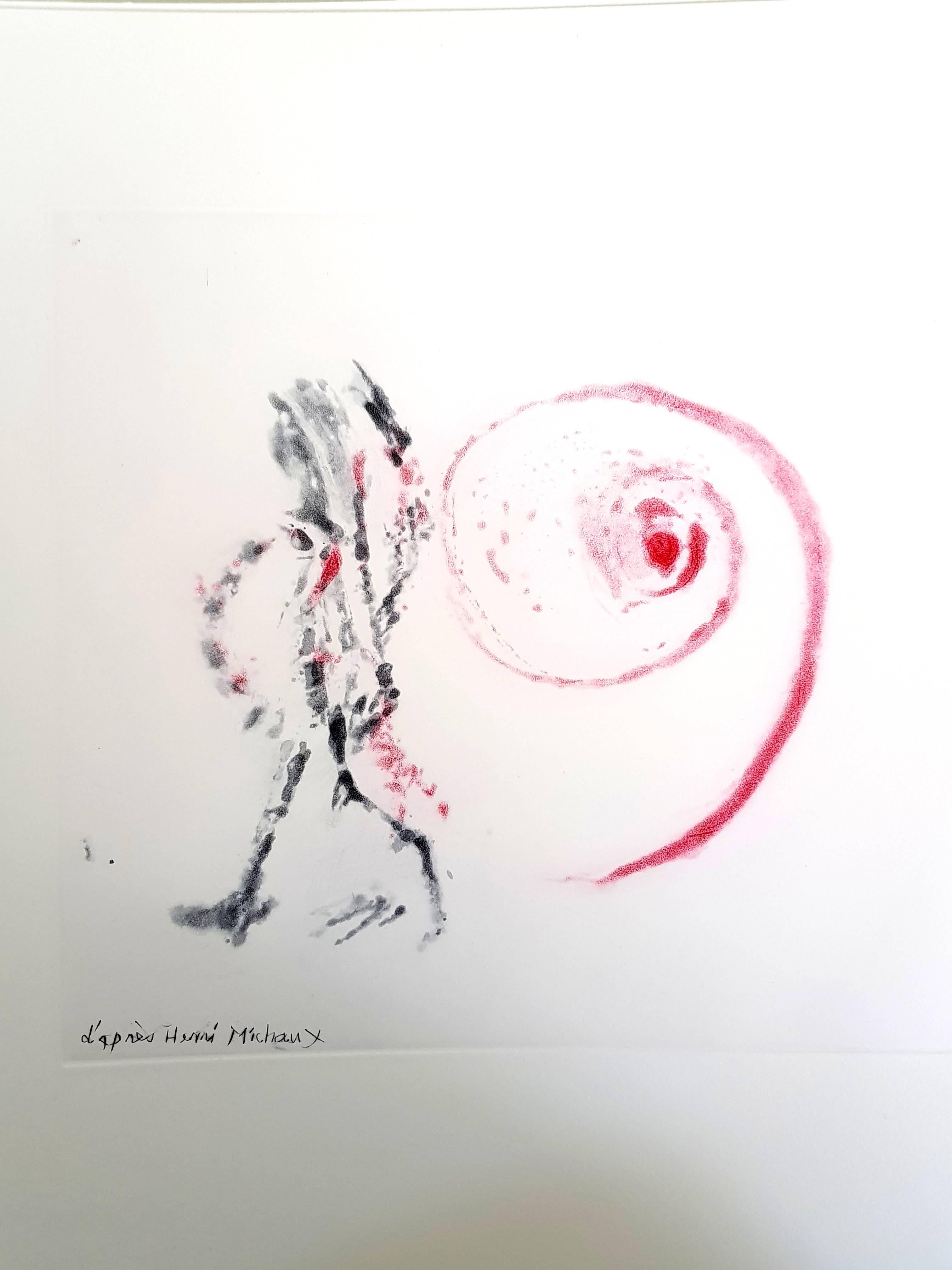 Aquatinte originale d'après Henri Michaux - moments