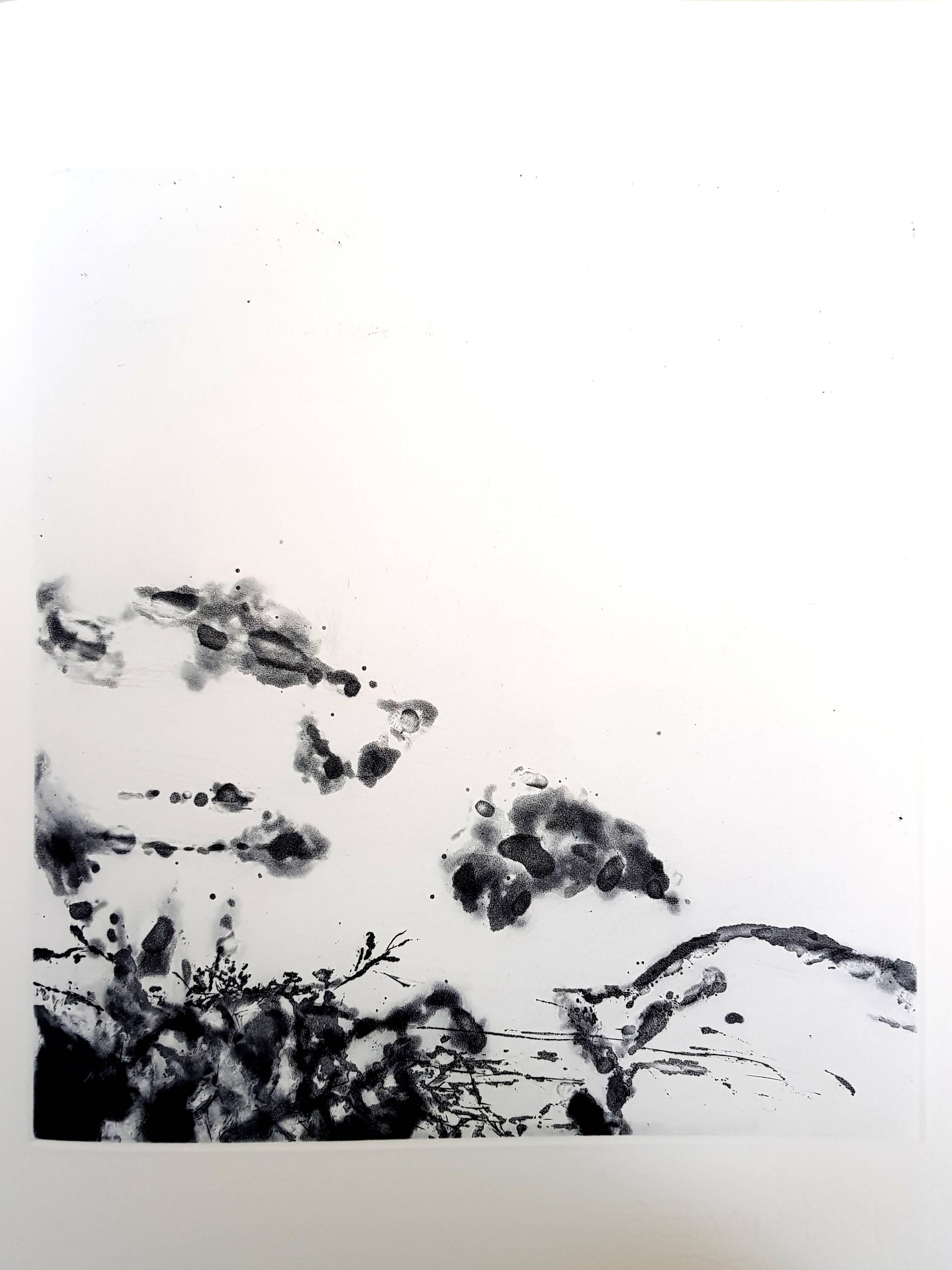 Zao Wou-Ki Abstract Print - Zao Wou-ki - Moments - Original Aquatint